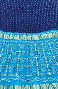 Blue Checks Bandhani Gajji Silk Gharchola Saree - Luxurion World