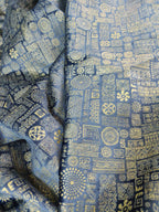 Blue Digital Printed Velvet Fabric (1 mtr) - Luxurion World