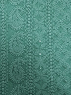 Blue Embroidered Chikankari Georgette Fabric (0.5 Mtr) - Luxurion World