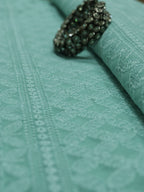 Blue Embroidered Chikankari Georgette Fabric (0.5 Mtr) - Luxurion World
