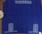Blue Embroidered Kantha Cotton Blouse Piece Fabric ( 1 Mtr ) - Luxurion World