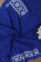 Blue Embroidered Kantha Cotton Blouse Piece Fabric ( 1 Mtr ) - Luxurion World