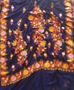 Blue Embroidered Kashmiri Aari Work Georgette Saree - Luxurion World