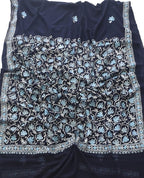 Blue Embroidered Kashmiri Aari Work Georgette Saree - Luxurion World