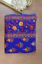Blue Embroidered Kashmiri Aari Work Georgette Saree - Luxurion World