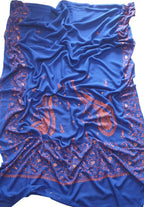 Blue Embroidered Kashmiri Sozni Work Crepe Flower Design Saree - Luxurion World