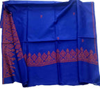 Blue Embroidered Sozni Work Kashmiri Silk Saree - Luxurion World