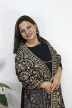 Blue Embroidered Trendy Velvet Dupatta - Luxurion World