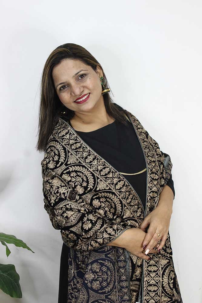Blue Embroidered Trendy Velvet Dupatta - Luxurion World