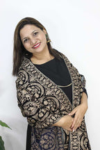 Blue Embroidered Trendy Velvet Dupatta - Luxurion World