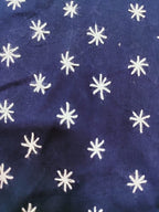 Blue Hand Embroidered Kantha Work Cotton Blouse Piece ( 1 Mtr ) - Luxurion World