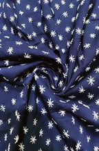 Blue Hand Embroidered Kantha Work Cotton Blouse Piece ( 1 Mtr ) - Luxurion World