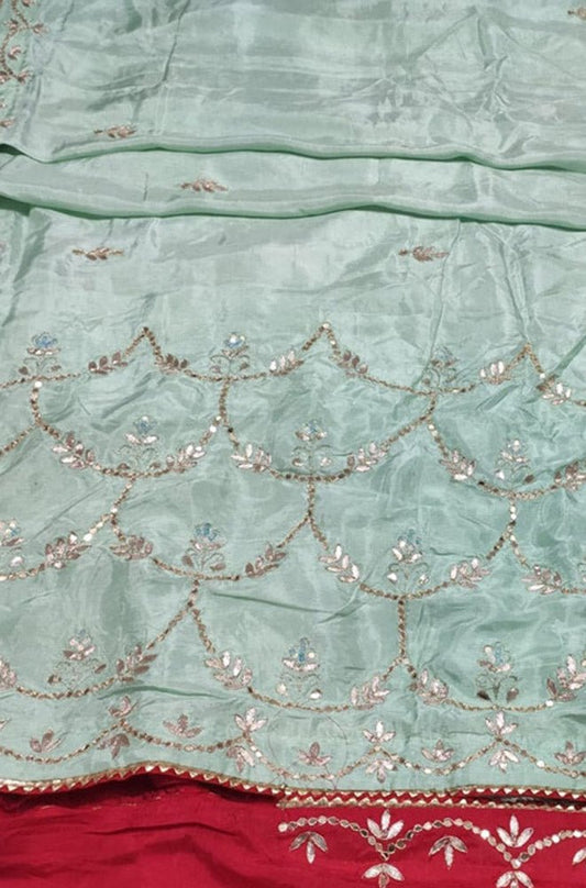 Blue Hand Gota Patti Uppada Silk Saree - Luxurion World