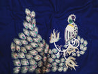 Blue Hand Painted Cotton Silk Blouse Fabric (1 Mtr) - Luxurion World