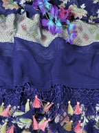 Blue Handloom Banarasi Pure Georgette Brush Dye Dupatta - Luxurion World