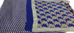 Blue Handloom Banarasi Pure Georgette Brush Dyed Suit - Luxurion World