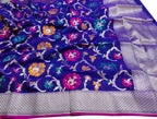 Blue Handloom Banarasi Pure Katan Silk Meenakari Dupatta - Luxurion World