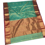 Blue Handloom Chanderi Pure Katan Tissue Silk Saree - Luxurion World