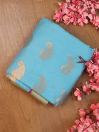 Stunning Blue Handloom Chanderi Silk Cotton Saree - Perfect for Any Occasion! - Luxurion World