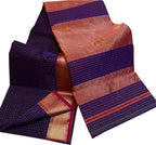 Blue Handloom Checks Maheshwari Cotton Silk Saree - Luxurion World