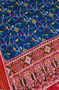 Blue Handloom Double Ikat Patan Patola Pure Silk Saree - Luxurion World