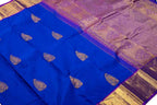 Blue Handloom Kanjeevaram Pure Silk Saree - Luxurion World