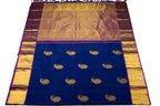 Blue Handloom Kanjeevaram Pure Silk Saree - Luxurion World