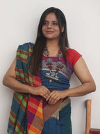 Blue Handloom Plain Bengal Cotton Saree - Luxurion World