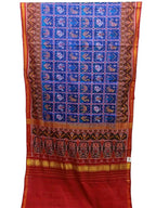 Blue Handloom Semi Patan Patola Pure Silk Saree - Luxurion World