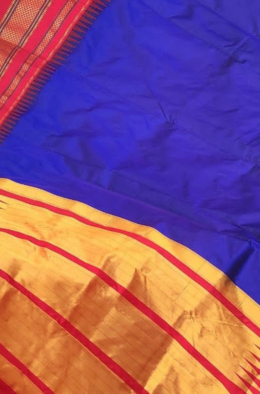 Blue Ilkal Pure Silk Saree - Luxurion World
