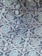 Blue Indigo Block Printed Pure Cotton Fabric ( 1 Mtr ) - Luxurion World