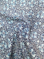 Blue Indigo Block Printed Pure Cotton Fabric ( 1 Mtr ) - Luxurion World