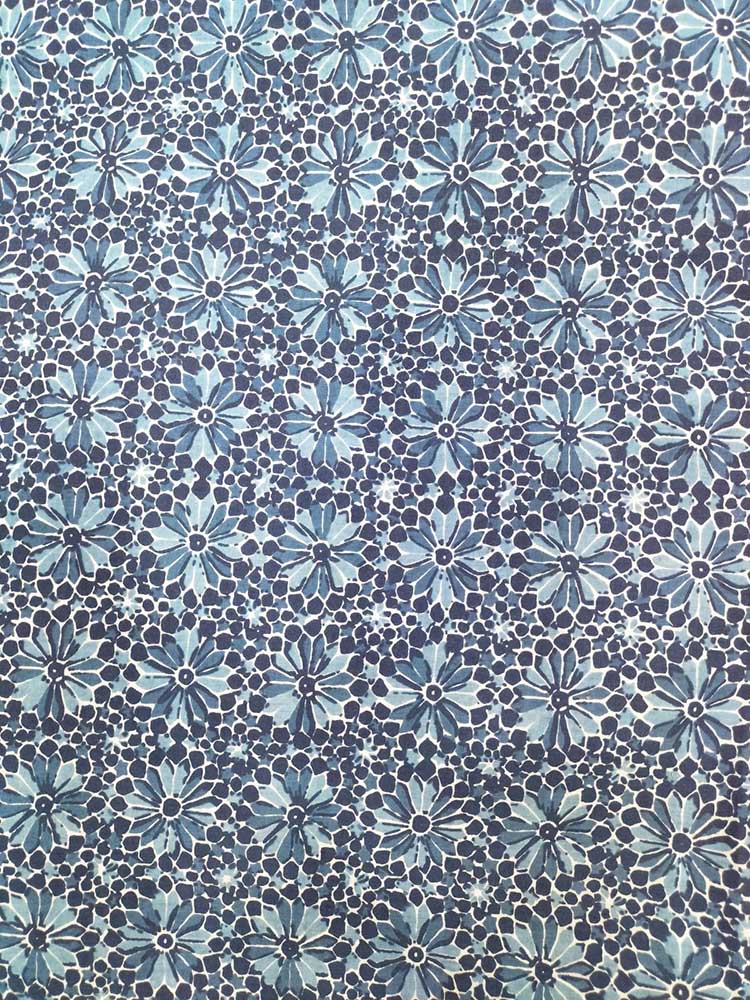 Blue Indigo Block Printed Pure Cotton Fabric ( 1 Mtr ) - Luxurion World