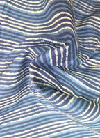 Blue Indigo Block Printed Pure Cotton Fabric ( 1 Mtr ) - Luxurion World