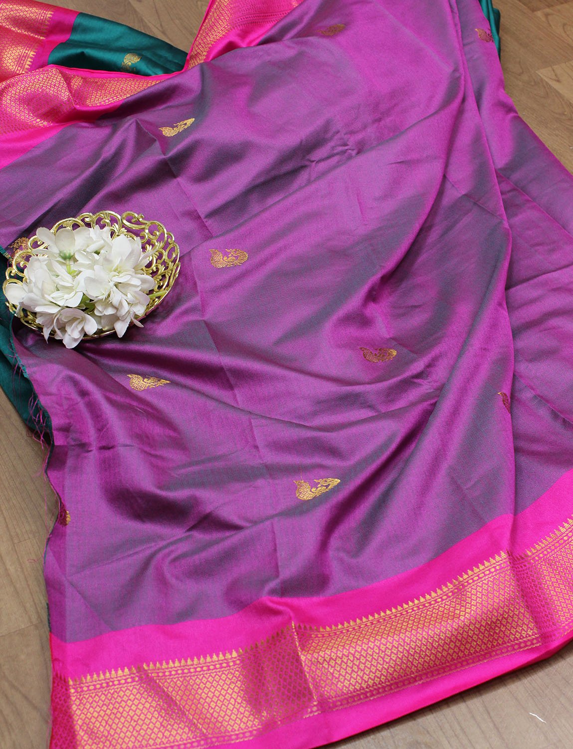 Blue Paithani Cotton Silk Saree - Luxurion World