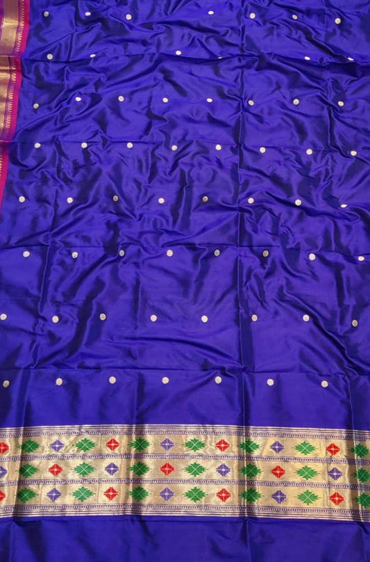 Blue Paithani Pure Silk Dupatta - Luxurion World