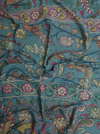 Blue Pen Kalamkari Pure Silk Dupatta - Luxurion World