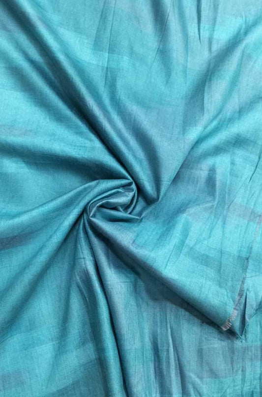 Blue Plain Bhagalpur Silk Fabric ( 1 Mtr )
