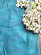 Blue Plain Bhagalpur Silk Fabric ( 1 Mtr ) - Luxurion World