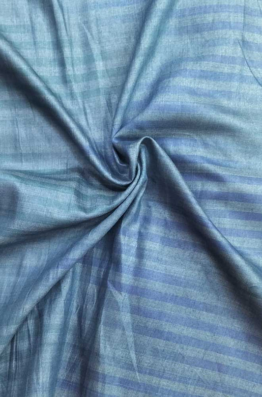 Blue Plain Bhagalpur Silk Fabric ( 1 Mtr ) - Luxurion World