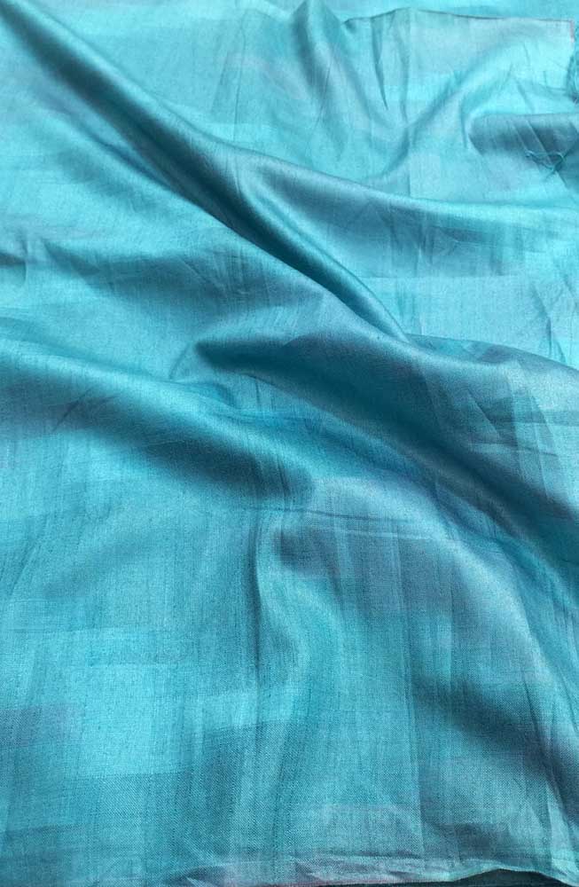 Blue Plain Bhagalpur Silk Fabric ( 1 Mtr ) - Luxurion World