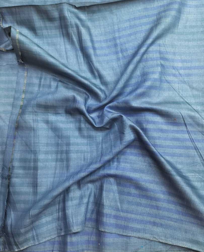 Blue Plain Bhagalpur Silk Fabric ( 1 Mtr ) - Luxurion World