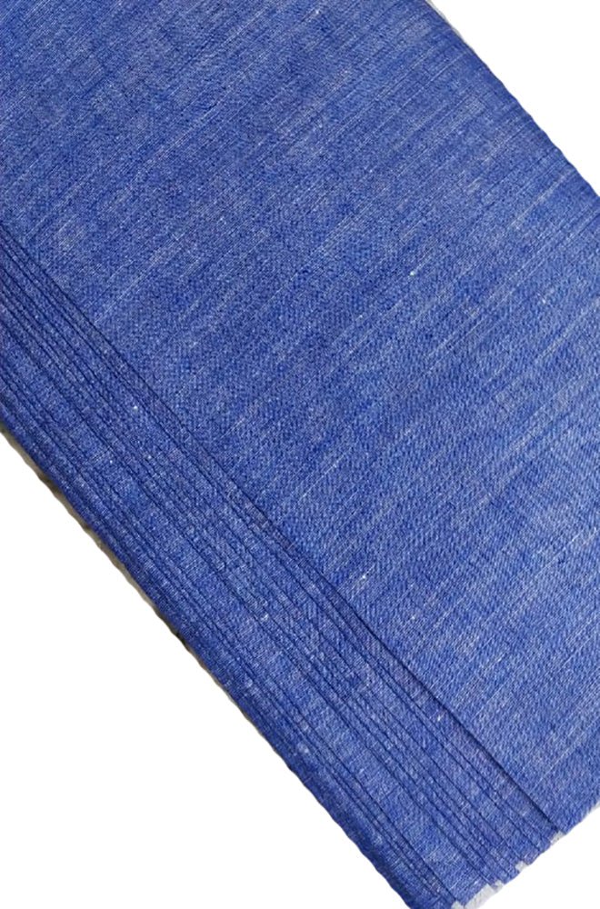 Blue Plain Pure Linen Fabric ( 1 Mtr ) - Luxurion World