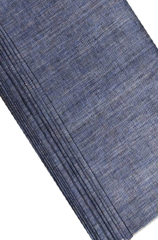 Blue Plain Pure Linen Fabric ( 1 Mtr ) - Luxurion World