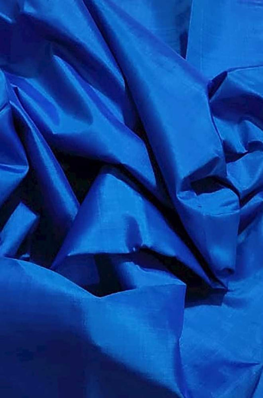 Blue Plain Pure Silk Fabric ( 1 Mtr ) - Luxurion World