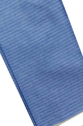 Blue Pure Linen Stripes Design Fabric ( 1 Mtr ) - Luxurion World