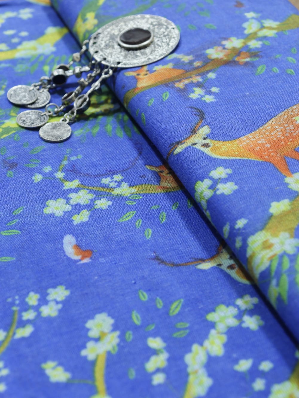 Blue Digital Printed Cotton Fabric (2.5 Mtr ) - Luxurion World