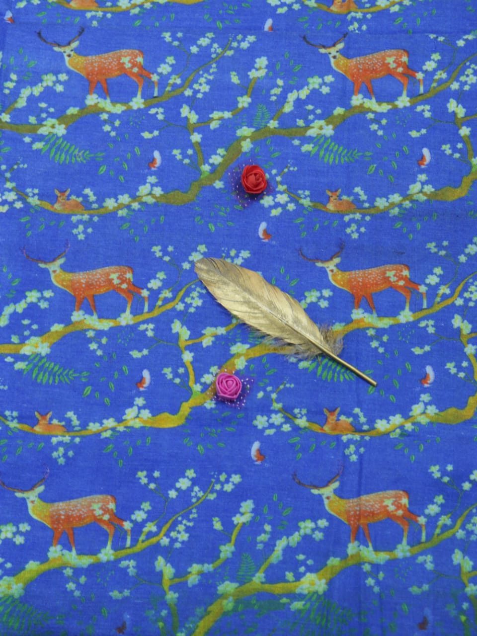 Blue Digital Printed Cotton Fabric (2.5 Mtr ) - Luxurion World