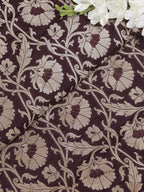 Brown Banarasi Silk Fabric ( 1 Mtr ) - Luxurion World