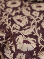 Brown Banarasi Silk Fabric ( 1 Mtr ) - Luxurion World